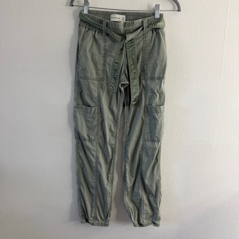 Abercrombie Kids Youth Girls Olive Green Cargo Pants Size 11/12